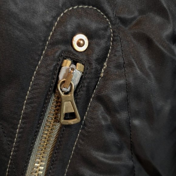 VTG Energie Men's LRG Bomber Jacket Italian90s Vespa Scoot Expo Denim collar - Picture 8 of 16